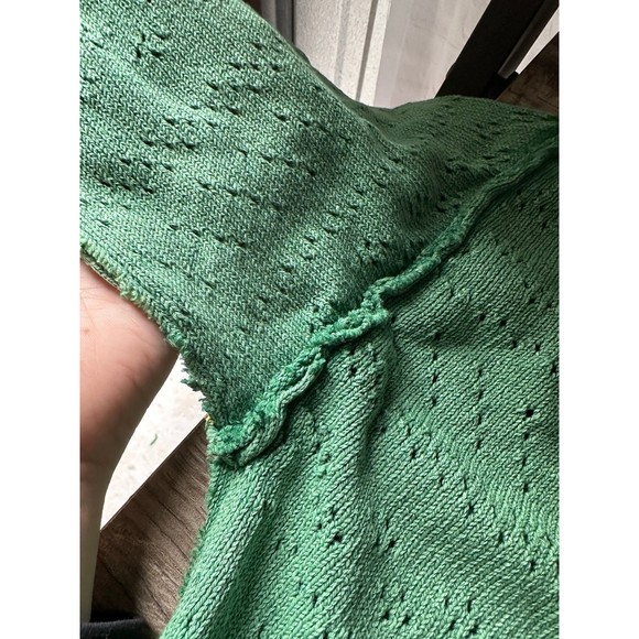 Free People Sand Castle Crop Sweater Deep Pacific Jungle Green M NWT - Picture 7 of 11